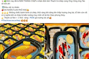 Trào lưu dùng thạch cá chép cho mâm cúng ông Công ông Táo