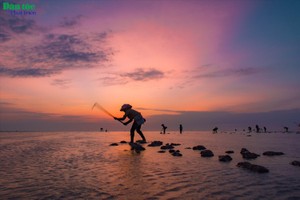 Ngắm biển Quang Lang “ảo diệu” trong ánh bình minh