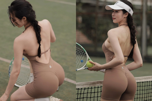 Danh tính nàng hot girl diện đồ mỏng tang bó sát trên sân tennis