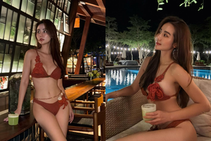 Cựu hot girl Hà Thành diện bikini khoe thân hình không góc chết