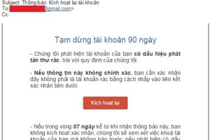 Cảnh giác trò lừa chiếm đoạt tài khoản Gmail mới