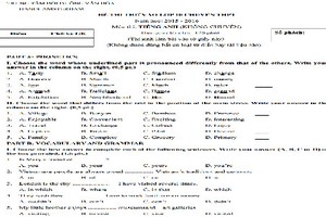 Đề thi thử vào lớp 10 THPT chuyên HN-Amsterdam môn Anh Hà Nội 2015 
