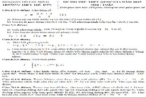 Đề thi thử THPT quốc gia 2015 môn Toán THPT Thủ Đức và đáp án