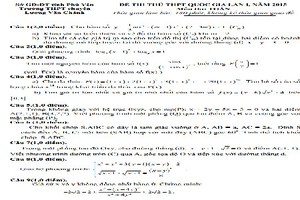 Đề thi thử THPT quốc gia 2015 môn Toán chuyên Lương Văn Chánh và đáp án
