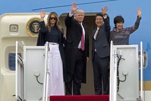 Ảnh: Tổng thống Donald Trump tiếp đón Thủ tướng Abe ở Mỹ