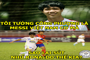 Ảnh chế bóng đá: Công Phượng rê như Messi sút như CR7