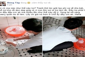 Vợ chăm con ốm, chồng "soái ca" tranh thủ rửa bát