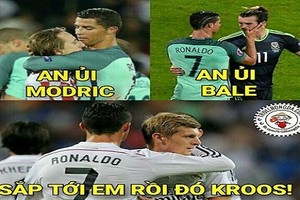 Ảnh chế bóng đá Euro 2016: CR7 an ủi Bale, dọa Kroos