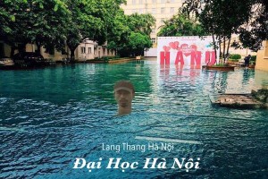 Hà Nội ngập nước, sân các trường đại học lớn bỗng bị chế ảnh