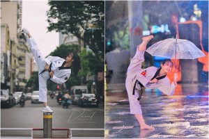 Khoe biệt tài xoạc chân thượng thừa, hot girl Taekwondo Việt gây sốt