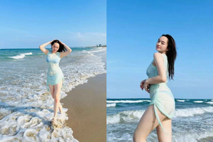 Diện đồ bơi mỏng, hot girl "Em chưa 18" khoe khéo vòng 1 khủng 