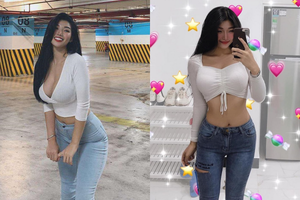 "Nữ thần quần jeans" lộ diện, khoe điểm vàng body nuột nà