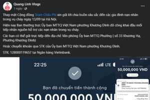 Cháy chung cư mini tại Hà Nội: Quang Linh Vlogs làm việc nghĩa