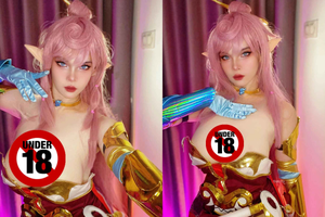 Cosplay thành vị tướng Tel’Annas, hot girl khoe vòng ngực khủng đỏ mặt