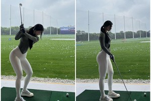 Hot girl phòng gym xứ Trung mê đánh golf rèn đường cong hoàn mỹ