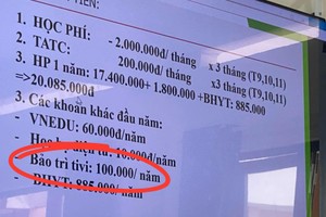 Phụ huynh bức xúc vì bị thu tiền 'bảo trì ti vi' 