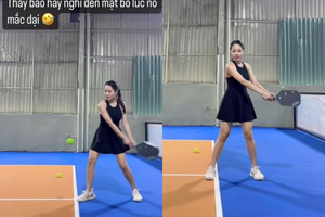 Gia nhập Pickleball muộn, hot girl Trâm Anh để lại điểm nhấn