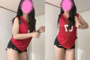 Hot girl bóng chuyền có ngoại hình nóng bỏng nhảy TikTok "cực cháy"