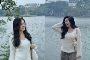 "Hot girl thẩm mỹ" Nam Định đẹp thanh tạo tựa "mùa thu Hà Nội"