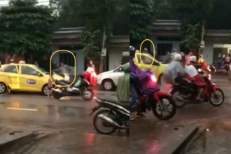 Video: Bị taxi văng nước trúng người, 3 thanh niên lấy gạch đập đầu tài xế