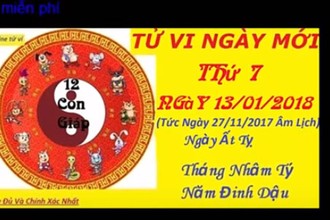 Video: Tử vi ngày 13/1/2018 cực chuẩn của 12 con giáp