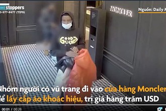 Video: Nhóm người có vũ trang chuyên đi cướp hàng hiệu ở Mỹ