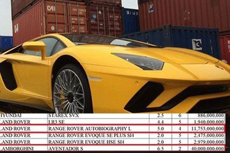 Siêu xe Aventador S "ngốn" hơn 4 tỷ phí trước bạ tại VN