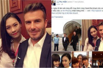 Tận mặt nữ tiếp viên xinh đẹp “tự sướng” cùng Beckham