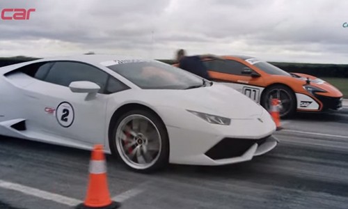 Màn đua đầy hào hứng giữa McLaren S650S và Lamborghini Huracan