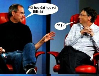 Ảnh chế Steve Jobs và Bill Gates nói chuyện