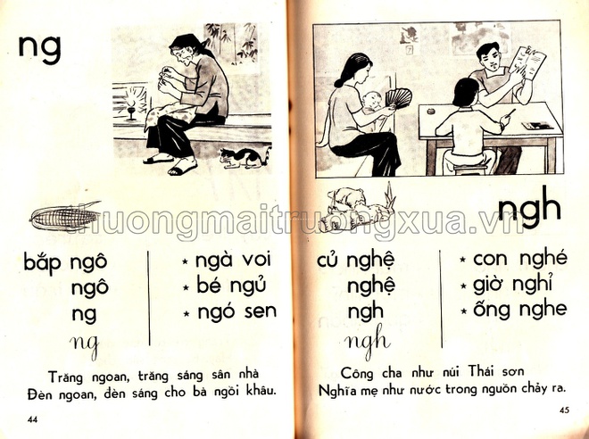 Ký ức ùa về qua bộ sách Học vần lớp 1 năm 1977