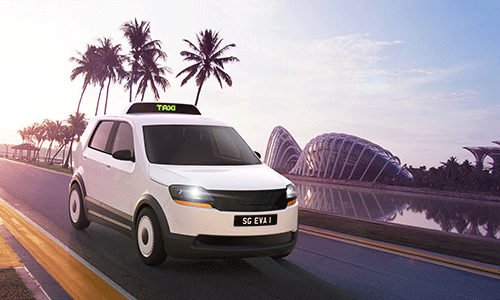 Taxi điện tự sản xuất đầu tiên của hàng xóm Singapore có gì?