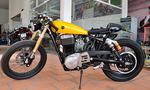 Thợ Việt chế Suzuki cafe racer “cực chất” chạy dây cuaro