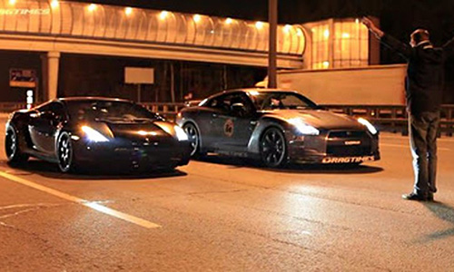 Nissan GT-R thách đấu "siêu bò" Lamborghini Gallardo 