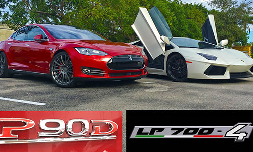 Xe điện Tesla Model S cho Lamborghini Huracan "hít khói"