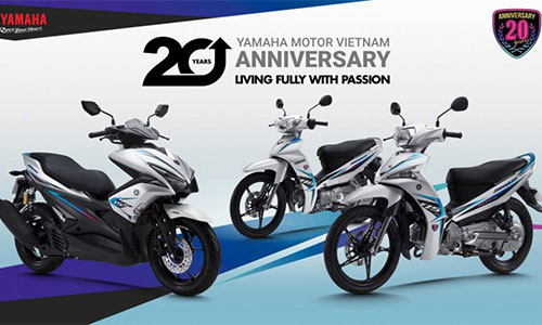 Loạt xe máy Yamaha phiên bản kỷ niệm 20 năm tại Việt Nam