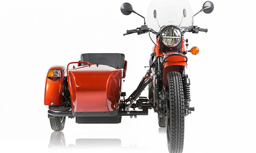 Cận cảnh xe môtô 3 bánh sidecar Ural cT chạy điện đầu tiên