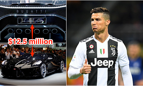 Cristiano Ronaldo tậu siêu xe Bugatti mới giá 437 tỷ đồng