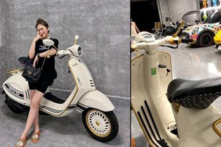 Nữ 9X Cần Thơ "đập hộp" Vespa 946 Christian Dior hơn 1 tỷ đồng