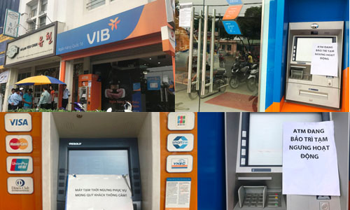 ATM BIDV, VIB, TP Bank...ngưng hoạt động ngày giáp Tết