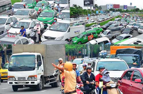 Ảnh: Cầu vượt 240 tỷ bất lực, đường quanh sân bay TSN kẹt cứng