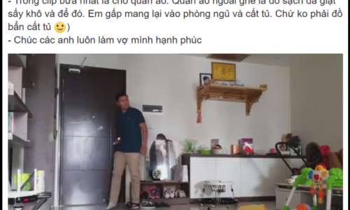 Video: Chồng ra tay dọn nhà 3 tiếng rồi quay lại video làm “bằng chứng“