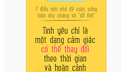 7 điều nên nhớ để cuộc sống luôn nhẹ nhàng và “dễ thở”