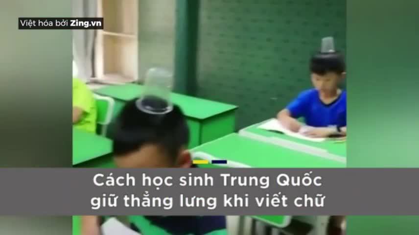 Video: Cách học sinh Trung Quốc ngồi đúng tư thế, không bị gù lưng khi tập viết