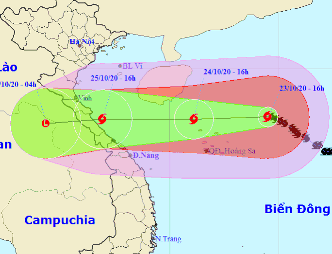 Bão số 8 hạ từ cấp 15 xuống cấp 8 vào Hà Tĩnh - Quảng Trị