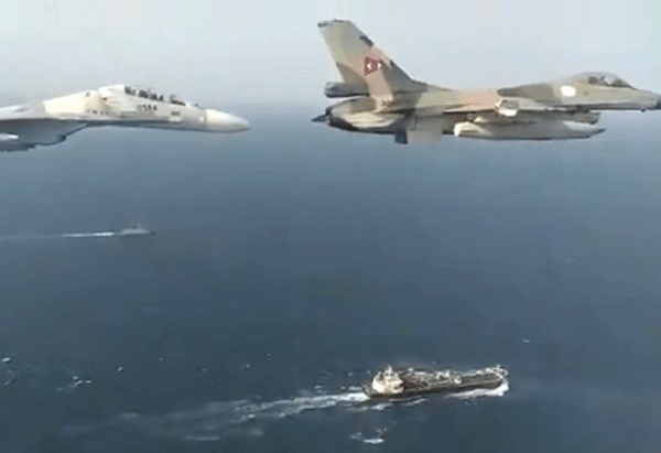 Lần đầu F-16 và Su-30MK2 Venezuela phối hợp bay hộ tống tàu dầu Iran 