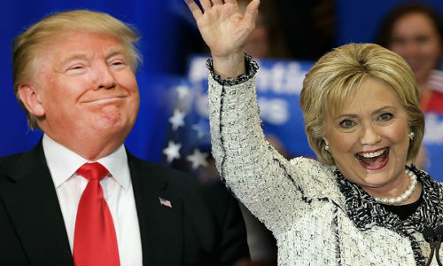 Bà Clinton, ông Trump đứng trước chiến thắng lớn ở 5 bang