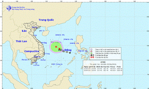 Áp thấp nhiệt đới đang mạnh lên và hướng vào vịnh Bắc Bộ