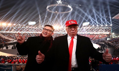 Chân dung người đóng giả ông Kim Jong-un và Tổng thống Trump tại Pyeongchang