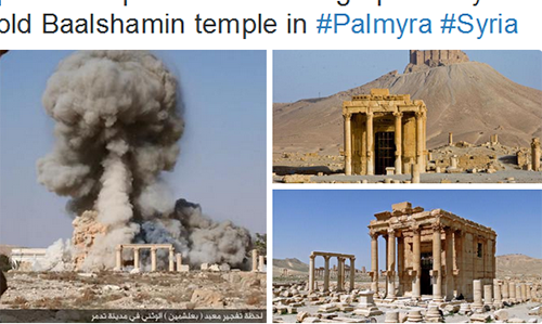 Hình ảnh IS phá hủy đền Baal Shamin 2.000 tuổi ở Palmyra